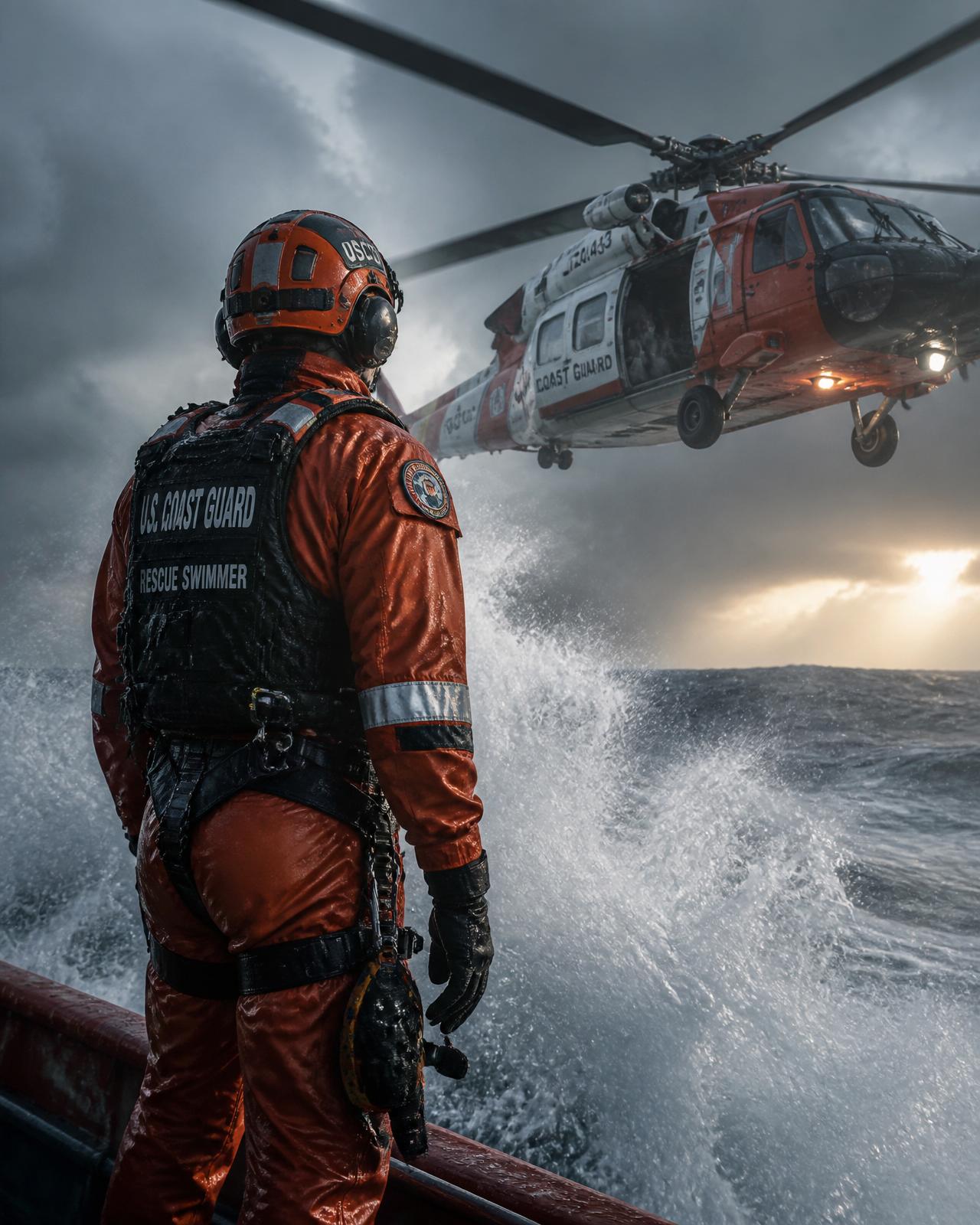 United States Coast Guard service member — cinematic recruiting photograph