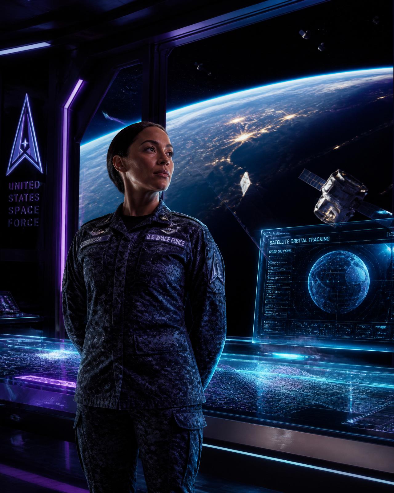 United States Space Force service member — cinematic recruiting photograph